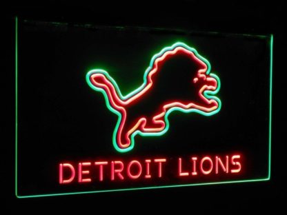 Detroit Lions Football Bar Decoration Gift Dual Color Led Neon Sign neon sign LED