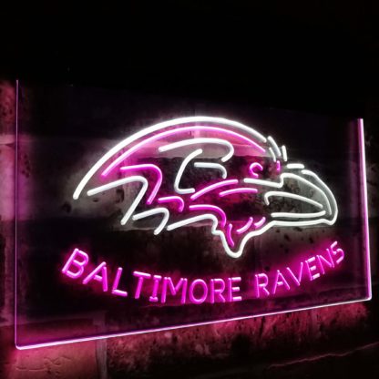 Baltimore Ravens Football Bar Decoration Gift Dual Color Led Neon Sign neon sign LED