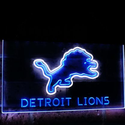 Detroit Lions Football Bar Decoration Gift Dual Color Led Neon Sign neon sign LED