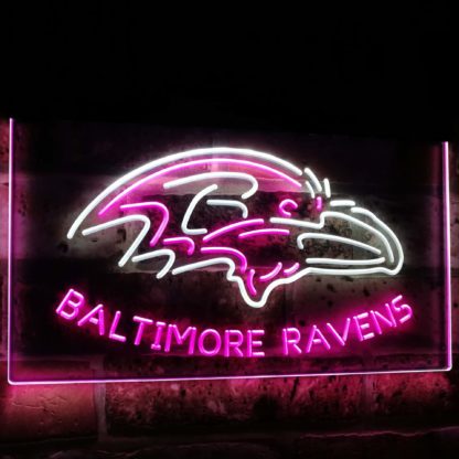 Baltimore Ravens Football Bar Decoration Gift Dual Color Led Neon Sign neon sign LED
