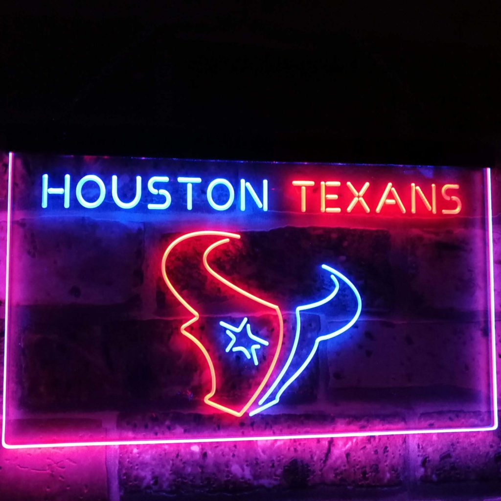 Houston Texans Football Bar Decoration T Dual Color Led Neon Sign