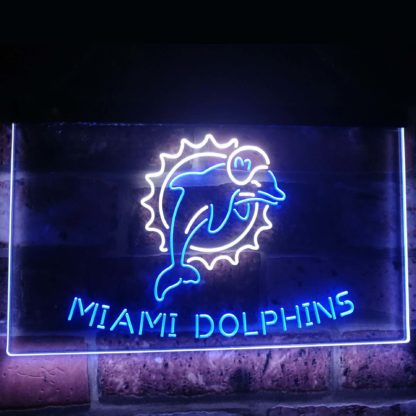 Miami Dolphins Football Bar Decoration Gift Dual Color Led Neon Sign neon sign LED
