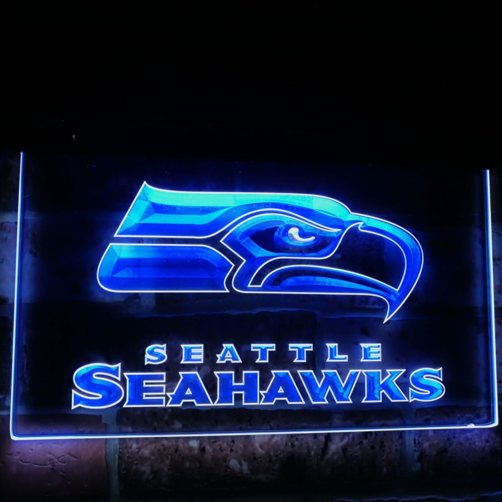 Seattle Seahawks Football Bar Decoration Gift Dual Color Led Neon Sign