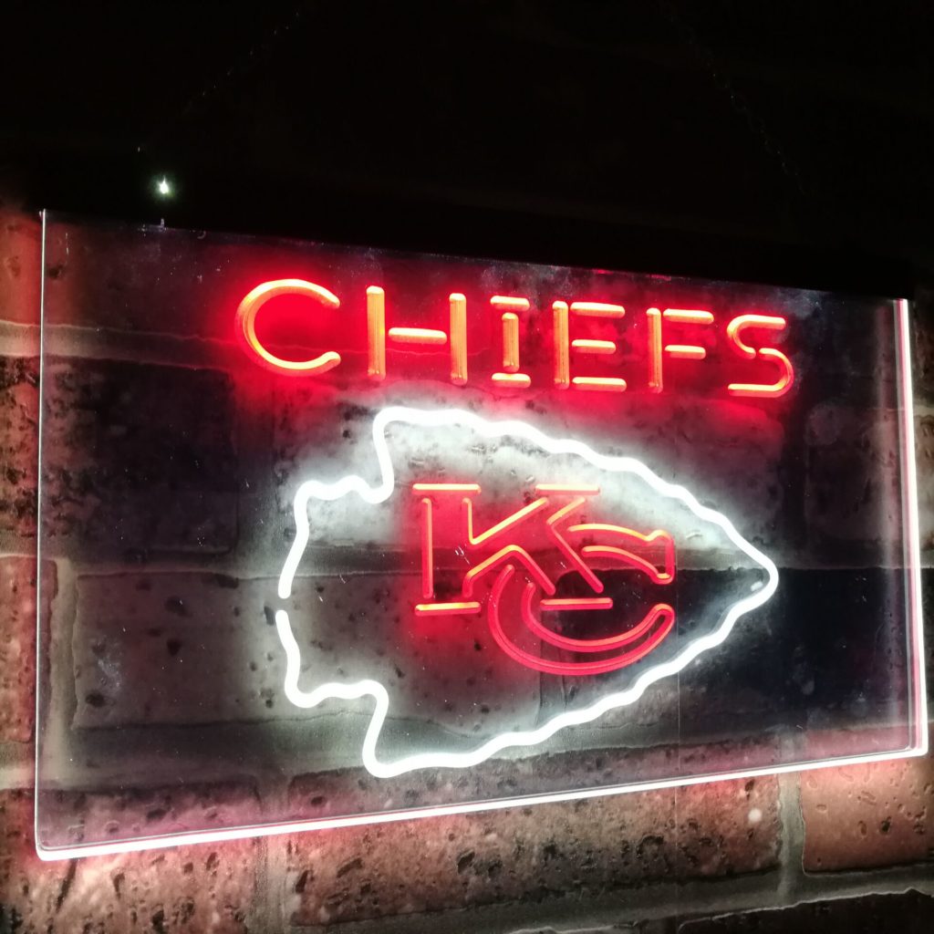 Kansas City Chiefs Football Bar Decor Dual Color Led Neon Sign  neon