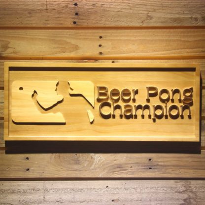 Beer Pong Champion Wood Sign neon sign LED