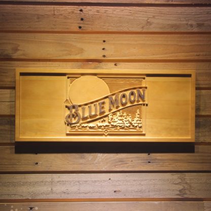 Blue Moon Old Logo Wood Sign neon sign LED