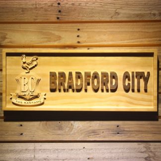 Bradford City AFC Crest Wood Sign neon sign LED