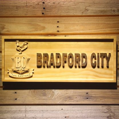 Bradford City AFC Crest Wood Sign neon sign LED