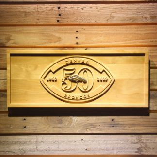 Denver Broncos 50th Anniversary Logo Wood Sign - Legacy Edition neon sign LED