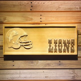 Detroit Lions Helmet Wood Sign neon sign LED