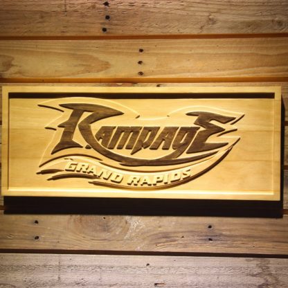 Grand Rapids Rampage Wordmark Wood Sign - Legacy Edition neon sign LED