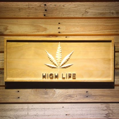High Life Leaf Wood Sign neon sign LED