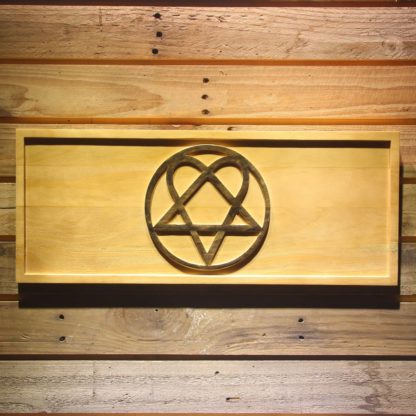 HIM Heartagram Wood Sign neon sign LED