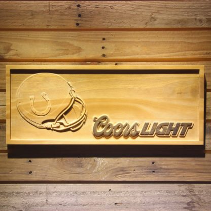 Indianapolis Colts Coors Light Helmet Wood Sign neon sign LED