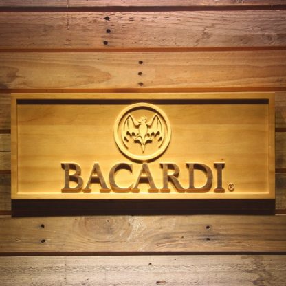 Bacardi Logo Wood Sign neon sign LED