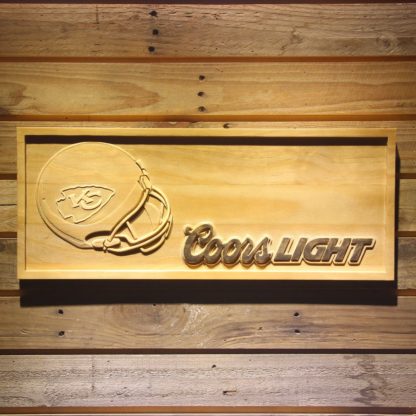 Kansas City Chiefs Coors Light Helmet Wood Sign neon sign LED