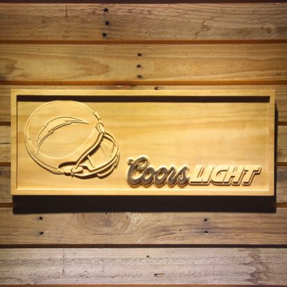 Los Angeles Chargers Coors Light Helmet Wood Sign neon sign LED