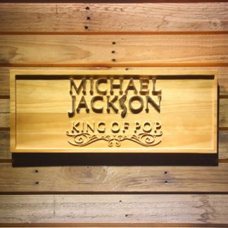 Michael Jackson King of Pop Text Wood Sign neon sign LED
