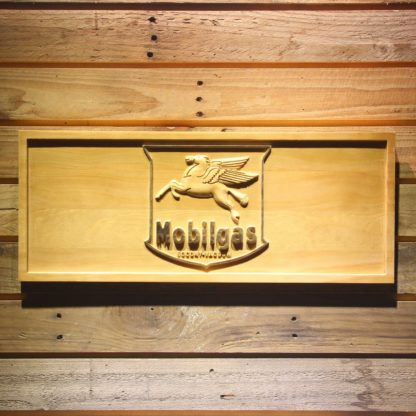 Mobilgas Old Shield Logo Wood Sign neon sign LED