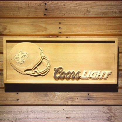 New Orleans Saints Coors Light Helmet Wood Sign neon sign LED