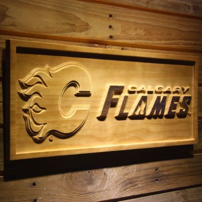 Calgary Flames Wood Sign neon sign LED