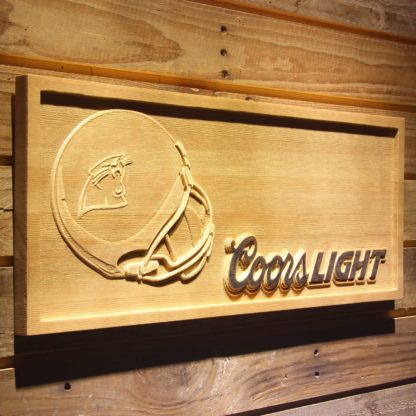 Carolina Panthers Coors Light Helmet Wood Sign neon sign LED