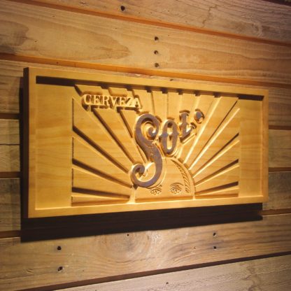 Cerveza Sol Wood Sign neon sign LED