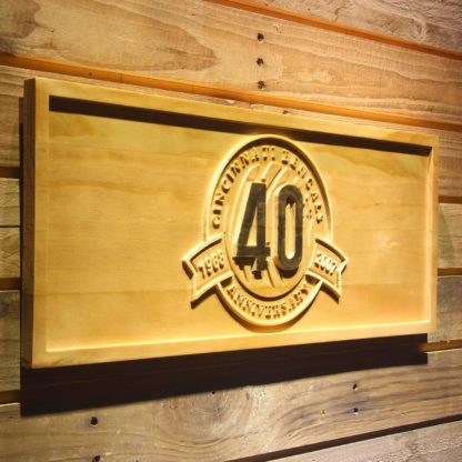 Cincinnati Bengals 40th Anniversary Logo Wood Sign - Legacy Edition neon sign LED
