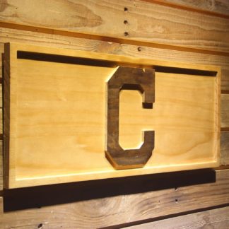 Cleveland Indians C Wood Sign neon sign LED