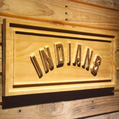 Cleveland Indians Text Wood Sign neon sign LED