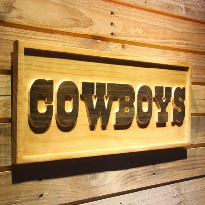 Dallas Cowboys Text Wood Sign neon sign LED