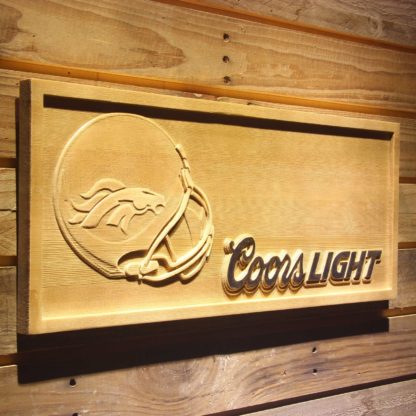 Denver Broncos Coors Light Helmet Wood Sign neon sign LED