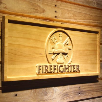 Fire Fighter Wood Sign neon sign LED