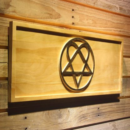 HIM Heartagram Wood Sign neon sign LED