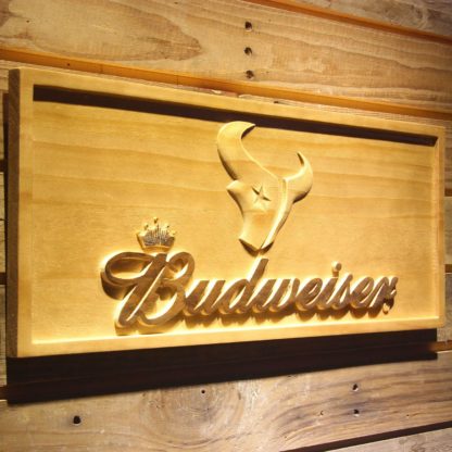 Houston Texans Budweiser Wood Sign neon sign LED