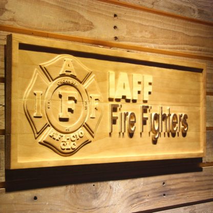 IAFF International Association of Fire Fighters Wood Sign neon sign LED
