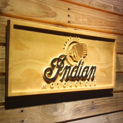 Indian Old Logo Wood Sign neon sign LED