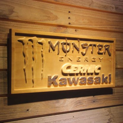 Monster Energy Cernic Kawasaki Wood Sign neon sign LED