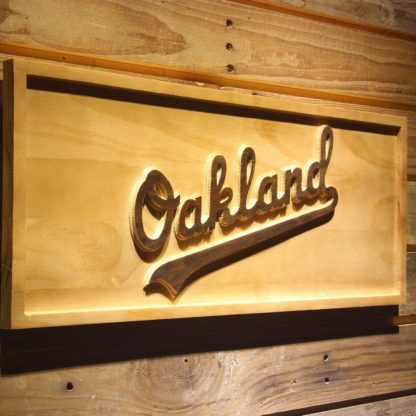 Oakland Athletics Oakland Wordmark Wood Sign neon sign LED