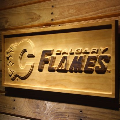 Calgary Flames Wood Sign neon sign LED