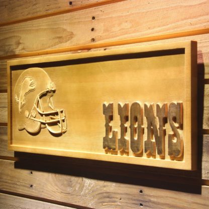 Detroit Lions Helmet Wood Sign neon sign LED