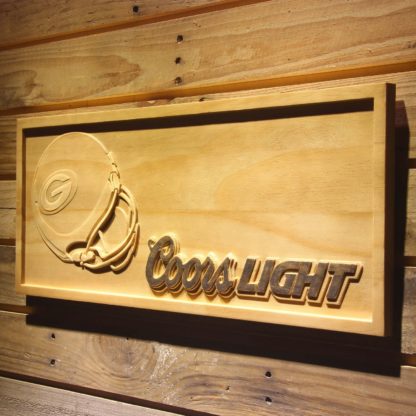 Green Bay Packers Coors Light Helmet Wood Sign neon sign LED