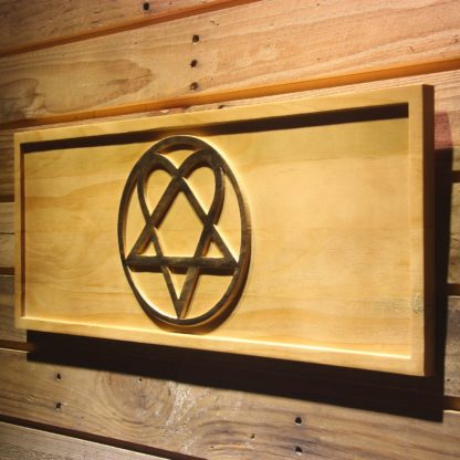 HIM Heartagram Wood Sign neon sign LED