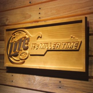 Miller Lite - Miller Time Guitar Wood Sign neon sign LED