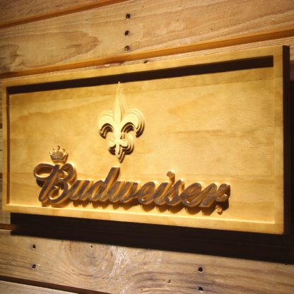 New Orleans Saints Budweiser Wood Sign neon sign LED
