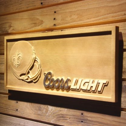 New Orleans Saints Coors Light Helmet Wood Sign neon sign LED