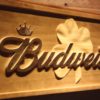 Budweiser Shamrock Outline Wood Sign