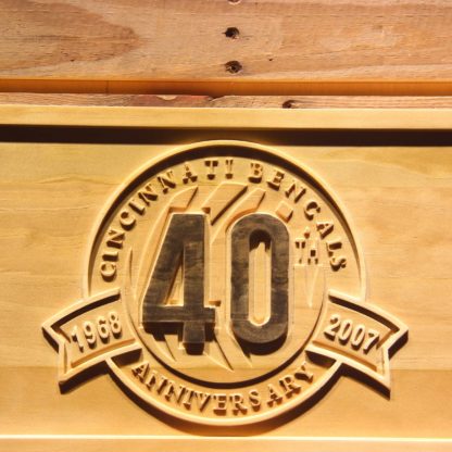 Cincinnati Bengals 40th Anniversary Logo Wood Sign - Legacy Edition neon sign LED