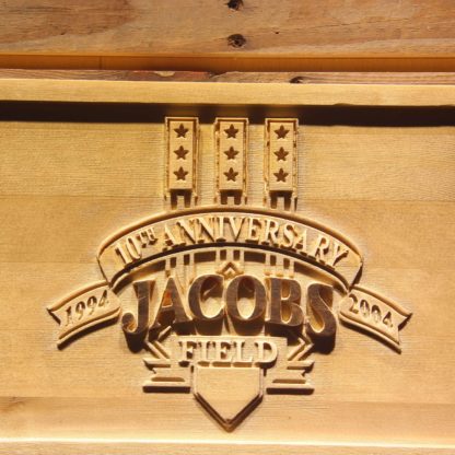 Cleveland Indians Jacobs Field 10th Anniversary Wood Sign - Legacy Edition neon sign LED