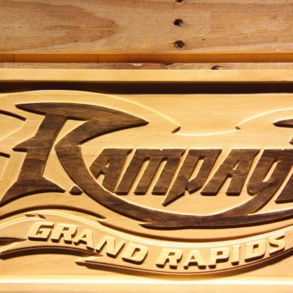 Grand Rapids Rampage Wordmark Wood Sign - Legacy Edition neon sign LED